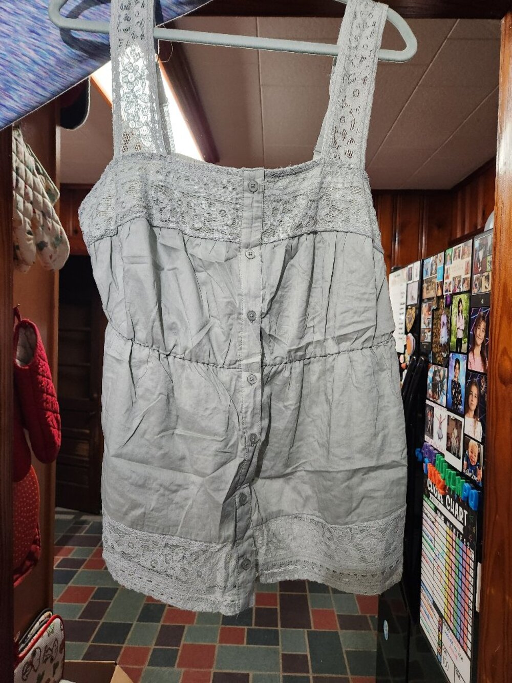 NWT Torrid Button Front Lace Inset Cami Plus Size Sleeveless Top - Size 1